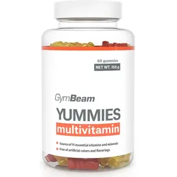 GymBeam Multivitamin Yummies Weichkapseln zum Kauen mit Multivitamin-Komplex Geschmack Orange, Lemon, Cherry 60 St.