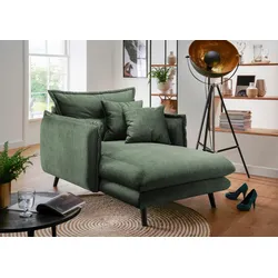 Loveseat INOSIGN "Lazio", grün (dunkelgrün), B:111cm H:101cm T:167cm, 100% Polyester, Sessel, moderner Sessel mit einer bequemen Polsterung, 2 Stk. Zierkissen
