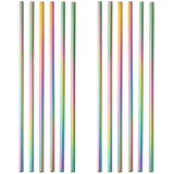 Gräwe Strohhalme, 12er Set, silberne Trinkhalme aus Edelstahl, spülmaschinengeeignet, wiederverwendbar Metall Strohhalm,