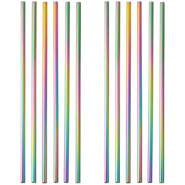 Gräwe Strohhalme, 12er Set, silberne Trinkhalme aus Edelstahl, spülmaschinengeeignet, wiederverwendbar Metall Strohhalm,