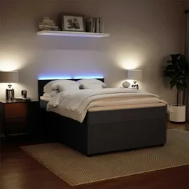 vidaXL Boxspringbett 140 x 200 cm Dunkelgrau