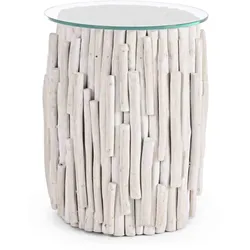 Couchtisch Sahel Rund aus Teakholz, Ø 40 cm