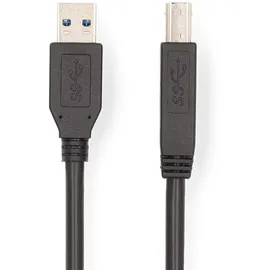Nedis USB-Kabel - USB 3.2 Gen 1 | USB-A Stecker | USB-B Stecker | 5 Gbps | Vernickelt | 2.00 m | Rund | PVC | Schwarz