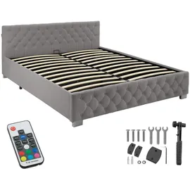 Tectake Chesterfield 180 x 200 cm Dunkelgrau