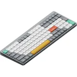 nuphy Air96 v2 Kabellose Mechanische Tastatur QMK/VIA, QWERTY US, Low Profile, Bluetooth / 2.4GHz - Lunar Gray Red Switch - Grau