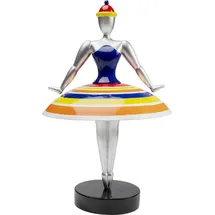 Kare Design Deko Figur Primaballerina Stripes, Mehrfarbig, Polyresin, Stahlstange, Handgearbeitet, Handbemalt, 35x22x22cm (H/B/T)