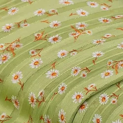 Chiffon "Blumen", grün-color