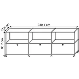 Viasit Sideboard System4, 230,1 x 42,6 x 86,7 cm