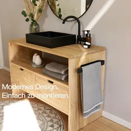 Designfabrik Hamburg Handtuchhalter ohne Bohren Schwarz 40 cm