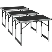 Tectake Tapeziertisch 300 x 60 x 73 - 94 cm 10 m Schwarz
