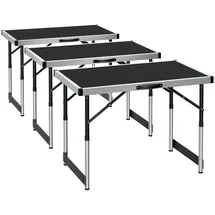 Tectake Tapeziertisch 300 x 60 x 73 - 94 cm 10 m Schwarz