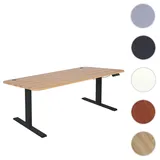 Mendler Schreibtisch HWC-D40, Computertisch, elektrisch höhenverstellbar 160x80cm 53kg MVG Eiche-Dekor, schwarz ~ Rot