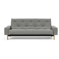 Schlafsofa INNOVATION LIVING TM "MIMER hochwertige Schlaffunktion, aktuelles Design und extra Komfort" Sofas Gr. T: 100cm, Bouclé Stoff BOUCLÉ, grau (aschgrau 533 bouclé) Taschenfederkernmatratze, Breite Liegefläche 140 cm