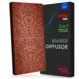Addictive Sound Binary Diffuser Hybrid Akustikpanel - Holz-Diffusor & Absorber - Binär-Algorithmus 250-9300 Hz - Made in EU CNC-Präzision - Wand/Decke - 36 Monate Garantie - 120x60x11,5cm - Mahogany