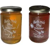 Italienischer Bio-Akazienhonig + Italienischer Bio-Wildblumenhonig | sortierte Packung 2 x 400g | Fresko | Nicht pasteurisiert, natürlich, roh, 2 ...