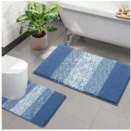 luxuskollektion Badteppich Blau 50 x 80 cm + 50 x 60 cm