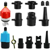 Aufblasbarer SUP Pumpe Adapter, Paddle Board SUP Ventiladapter mit 9 Standard Luftpumpendüsen, Sup Ventil Adapter, für Schlauchboot Aufblasbare SUP Boot Paddl-e Board Stand Up Pa-ddle Boar-d