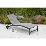 Merxx San Marino Gartenliege 178 x 70 x 105 cm grau inkl. Rollen