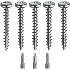 vasalat Holzschrauben-Set 5 Größen 3,5x30/4x40/4,5x45/5x60/6x80