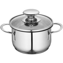 Küchenprofi Mini Kochtopf, Küchentopf inklusive Glasdeckel mit Dampfloch, für energiesparendes Sichtgaren, Volumen: 650 ml