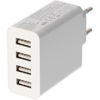 AccuCell Ladeadapter USB - 5,0A 4-Port Multiadapter mit Auto-ID - weiß