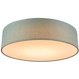 Qazqa - Modern Deckenleuchte I Deckenlampe I Lampe I Leuchte grün 40 cm inkl. LED - Drum LED I Wohnzimmer I Schlafzimmer - Textil Rund - Grün