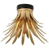 QAZQA - Art-Deco-Deckenleuchte Gold mit Schwarz - Wesley