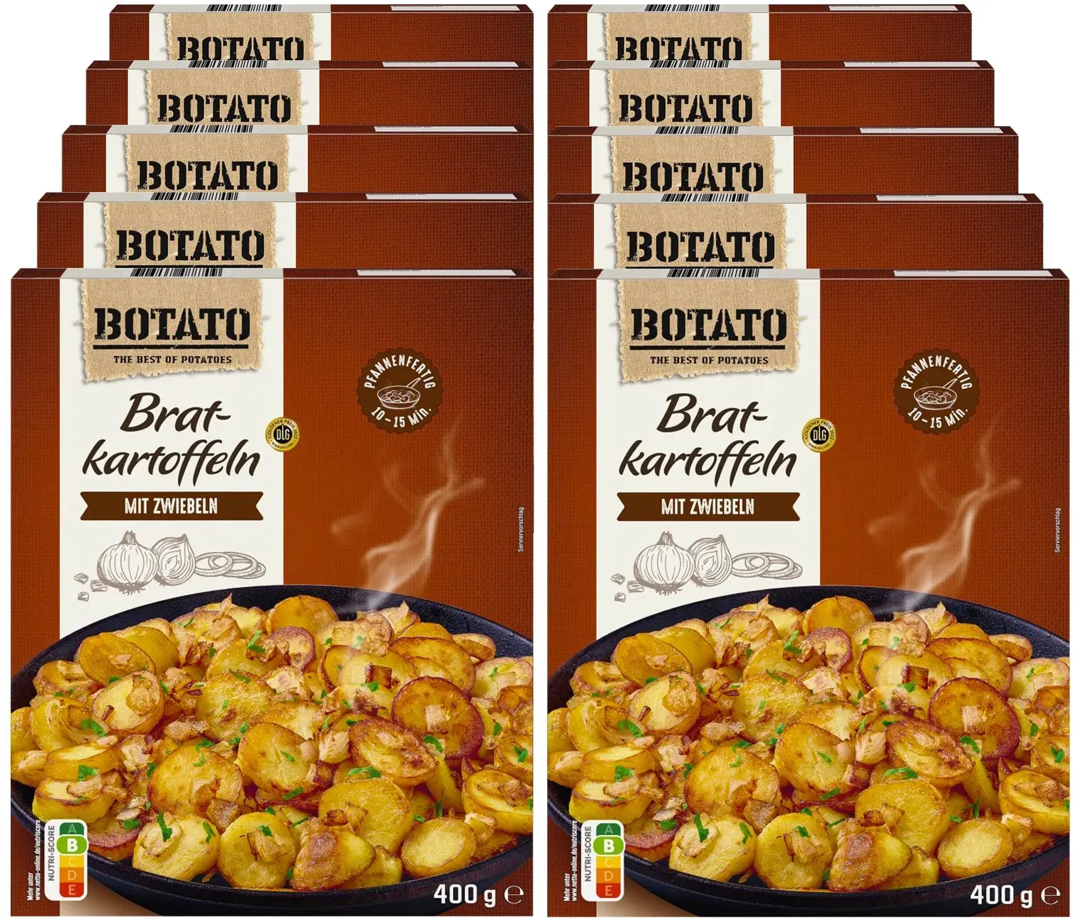 Botato Bratkartoffeln mit Zwiebeln 400 g, 10er Pack