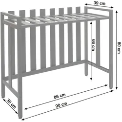Mendler Verkleidung für Klimaanlage/Wärmepumpe HWC-K58, Abdeckung Schutzgitter Pflanzenregal, Metall 80x90x39cm ~ grau