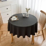 Simurq Tischdecke Abwaschbar - Wasserabweisend | Tischdecke Rund 140 Leinenoptik-Lotuseffekt | Pflegeleicht & fleckenabweisend Tischdecken | Tischdecke Grau -Tischtuch Table Cloth (Grau, 140 Rund)