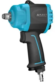 HAZET Mini Twin Turbo Schlagschrauber, extra kurz 9012MTT Lösemoment maximal: 1600 Nm Vierkant massiv 12,5 mm (1/2 Zoll) Hochleistungs-Doppelhammer-Schlagwerk