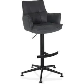 hjh living Barhocker mit Lehne höhenverstellbar drehbar Anthrazit