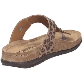 ROHDE Damen Pantolette Leder Zehentrenner mit Leopardenmuster Rodigo-D 5891, Größe:40 EU, Farbe:Beige - 40