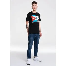 LOGOSHIRT T-Shirt LOGOSHIRT "Che Guevara - Cuban Flag", Herren, Gr. 4XL, schwarz, 100% Baumwolle, bedruckt, normal, Rundhals, Shirts T-Shirt, mit lässigem Aufdruck