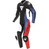 Dainese Demon Sprint perforierte 1-Teiler Motorrad Lederkombi, schwarz-weiss-rot, Größe 60 für Männer