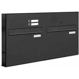 AL Briefkastensysteme 2er Briefkastenanlage RAL 7016 Anthrazit inkl. Zeitungsfach