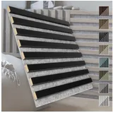 marbet design Wandpaneel, (Akustikpaneele Akustikquadrate 40x40cm Wandverkleidung Holz - (1 Paneel, grau - schwarz matt) Lamellenverkleidung Holzwand natur)