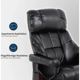 MCombo Relaxsessel Fernsehsessel 360° drehbar Massagesessel mit Fußhocker 9068 - Schwarz