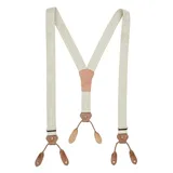 Stars & Stripes Hosenträger Hosenträger Western Old Style HT-02 zum Knöpfen mit Lederlaschen beige