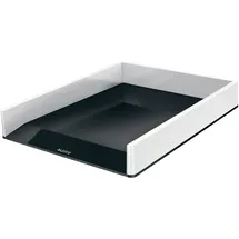 Leitz Briefkorb A4, Zweifarbiges Design, Weiß/Schwarz, Duo Colour, WOW, 553611095