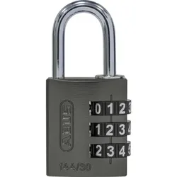 AV-Zahlen-Vorhangschloss 144/30 Lock-Tag, Aluminium, titanium
