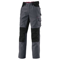 BP Workwear 1789-555-21 Arbeitshose - Gummizug im Rücken - Bundfalten - Normale Passform - Größe: 60n - Farbe: weiß/dunkelgrau