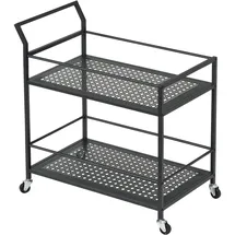 FineBuy Servierwagen Metall 2 Ebenen mit Rollen Küchenwagen Barwagen Teewagen