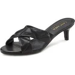 Pantolette, Mule, Sandale, offener Schuh, im Stepp-Design mit Kitten-Heel, Gr. 36, schwarz, , 83284360-36