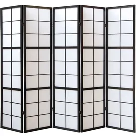 Homestyle4u Paravent Shoji in Schwarz 220x175 cm 283