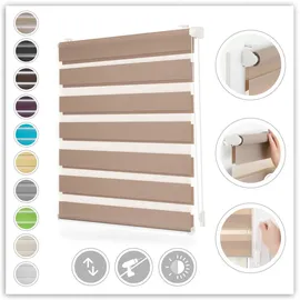 Lichtblick Duo Rollo / Doppelrollo Klemmfix 80 x 150 cm taupe