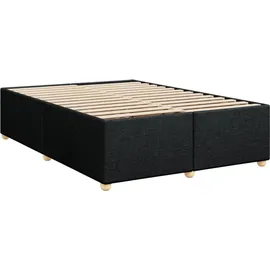 vidaXL Boxspringbett mit Matratze Schwarz 160x200 cm Stoff