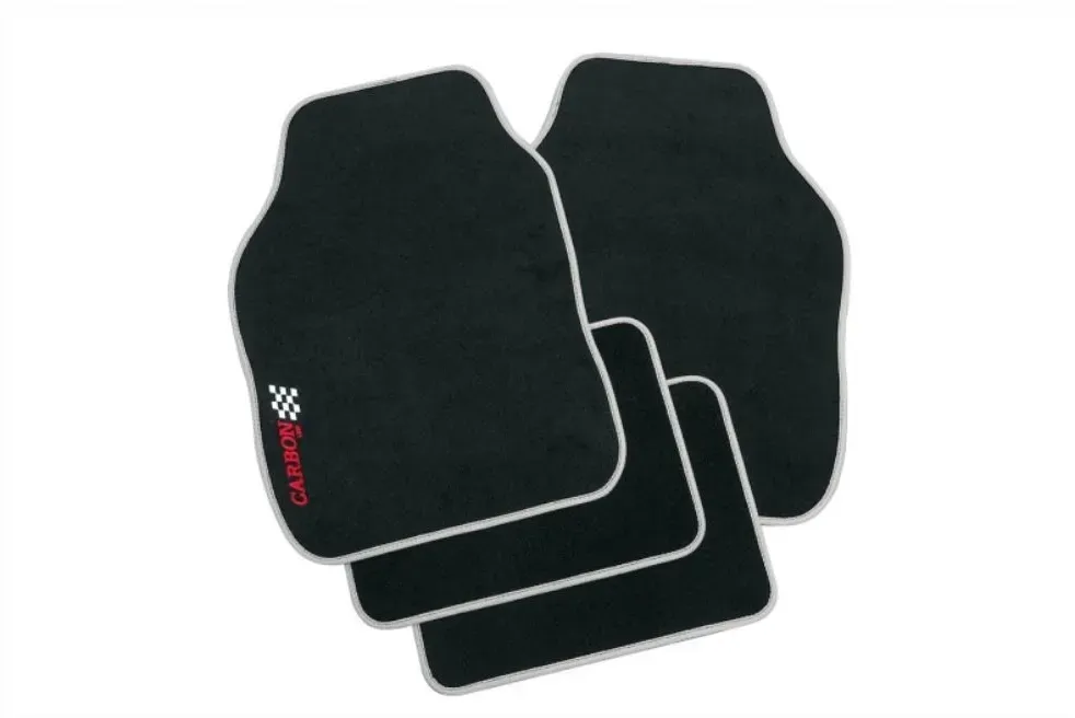 PETEX Fußmatten Universal Rand silber Material Polyester Fußmatte,Fußmattensatz Grau  11380018