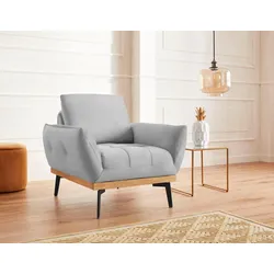 Sessel EXXPO - SOFA FASHION "Palic, Loungesessel", silber, B:92cm H:87cm T:95cm, Sessel, Einzelsessel, inklusive Rückenverstellung