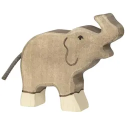 HOLZTIGER Elefant, klein Rüssel hoch 1